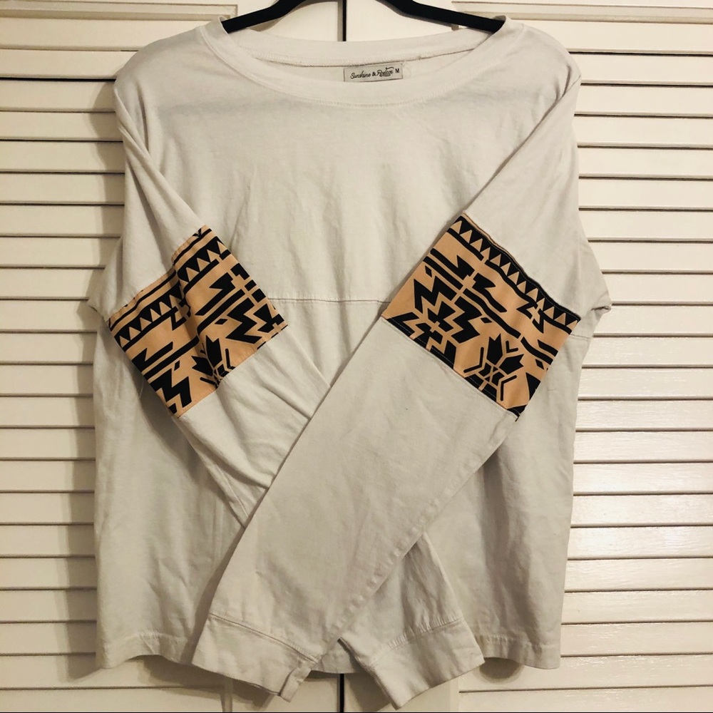 White long sleeve with Aztec design
